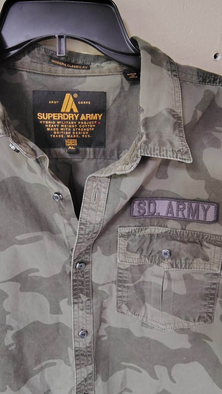 Superdry Army Hybrid Military Shirt Size XL